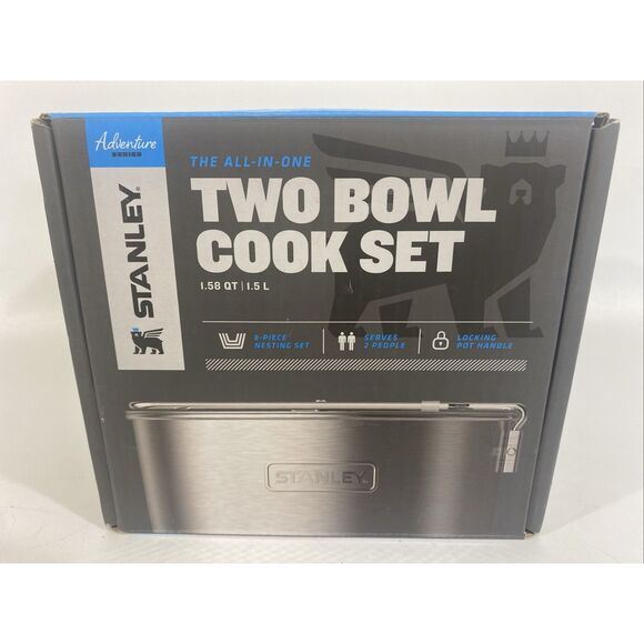 Stanley Two Bowl Cook Set 1.58 Qt 1.5L Camping Backpacking Pot, Bowls, Spatula - Picture 1 of 7